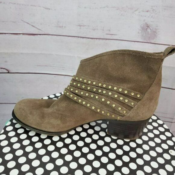 Jessica Simpson Suede Leather Strappy Bootie Ankle Boots Size 8.5 Medium - Picture 6 of 9